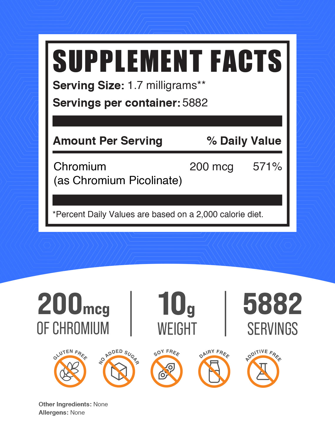 Chromium Picolinate powder label 10g