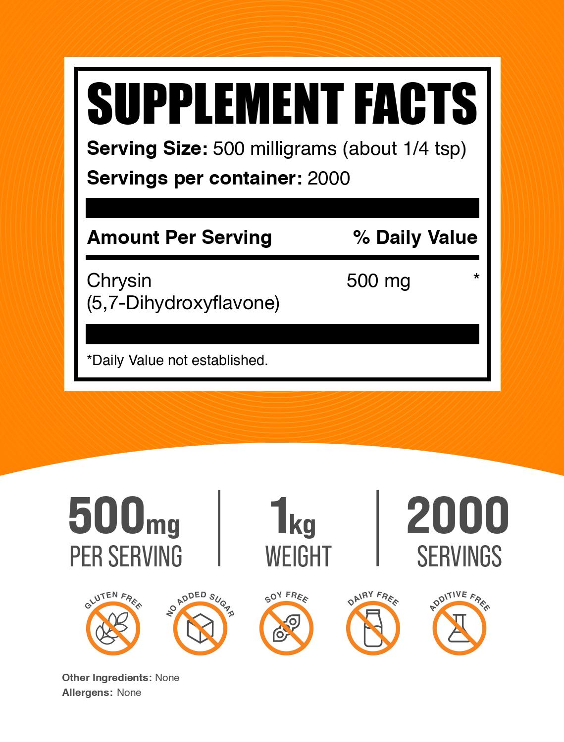 Chrysin powder label 1kg