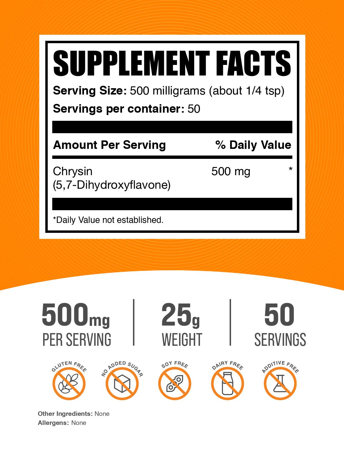 Chrysin powder label 25g