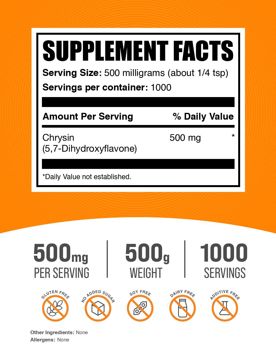 Chrysin powder label 500g