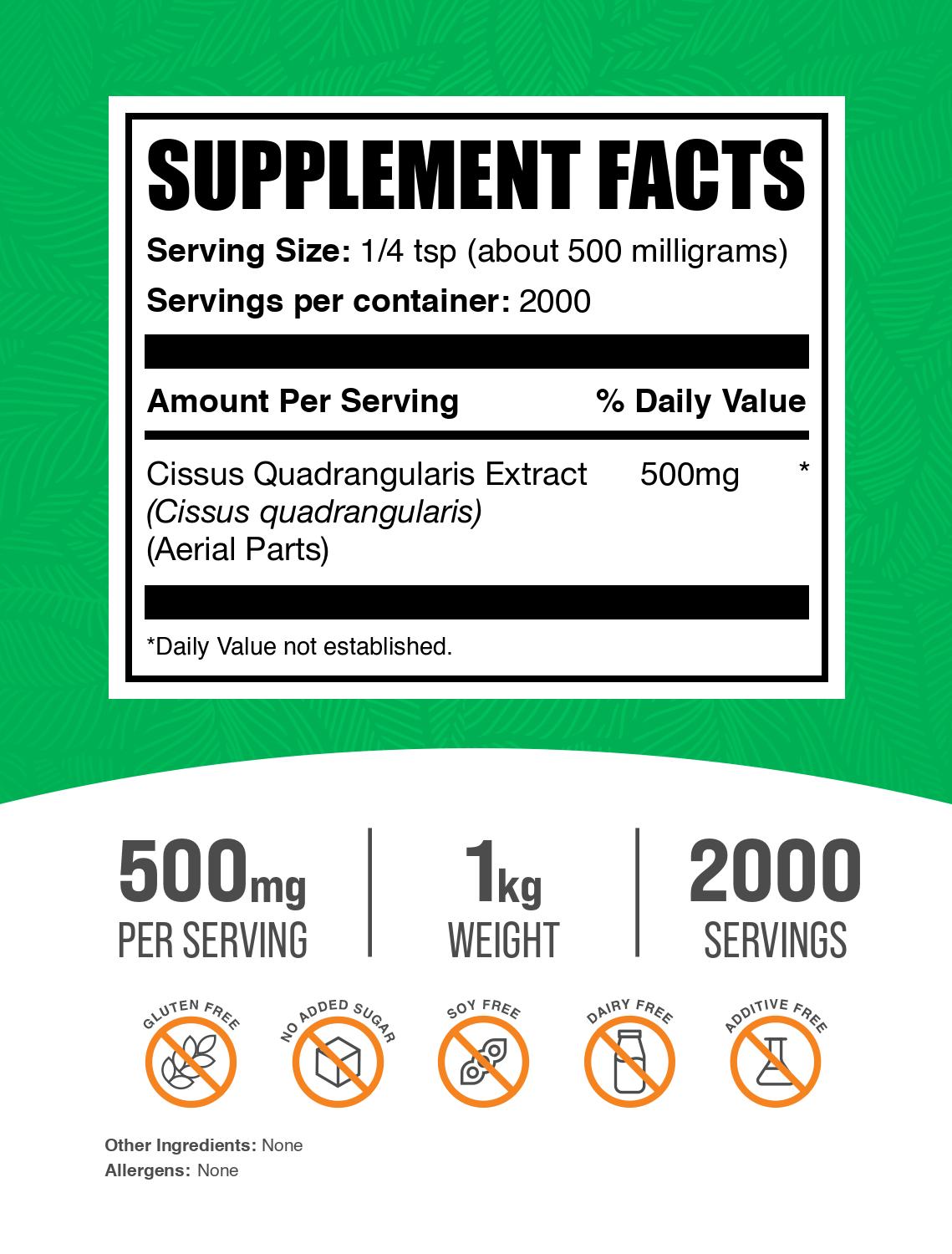 Cissus Quadrangularis Extract powder label 1kg