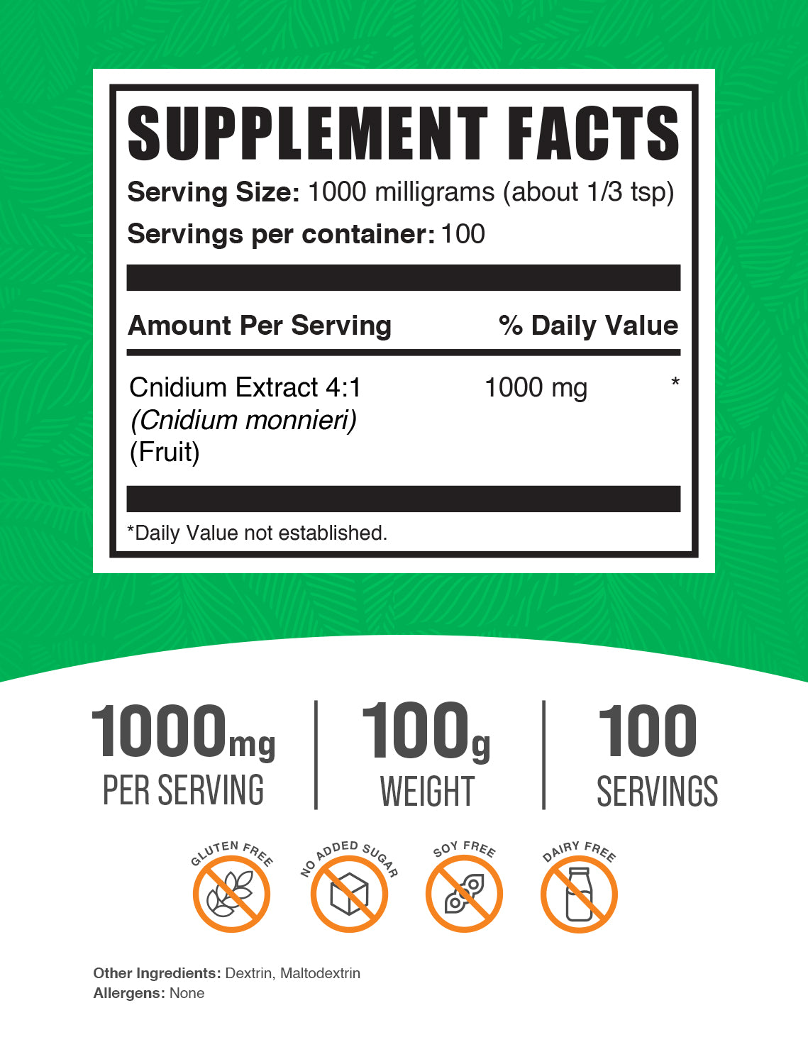 Cnidium Fruit Extract powder label 100g