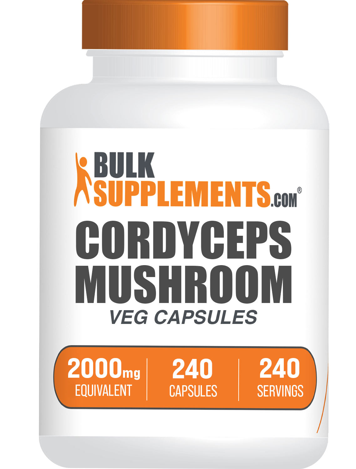 BulkSupplements.com Cordyceps Mushroom 240 Capsules bottle image