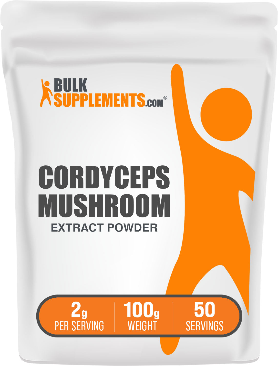 BulkSupplements.com Cordyceps Mushroom Extract Powder 100g bag image