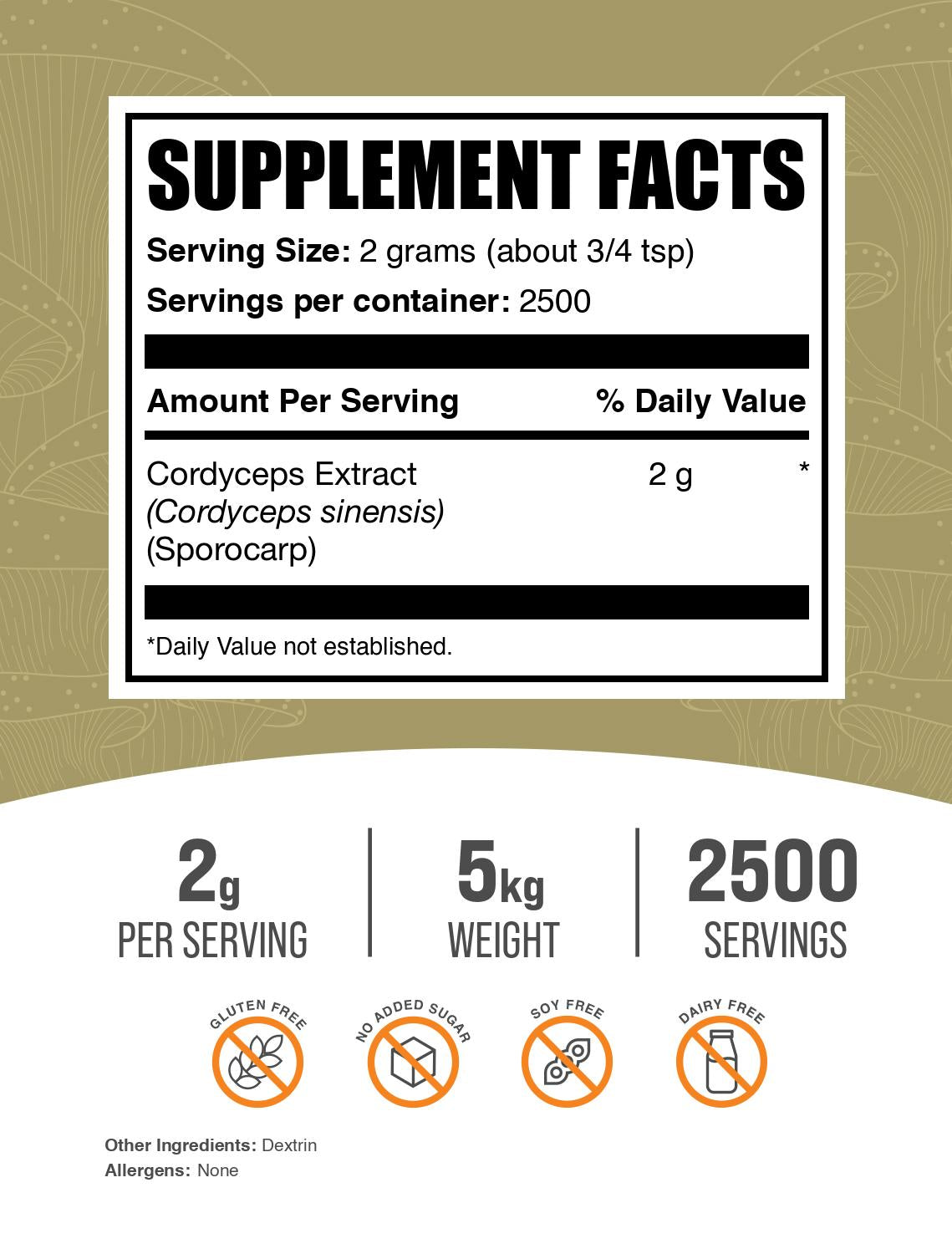 Cordyceps Extract powder label 5kg