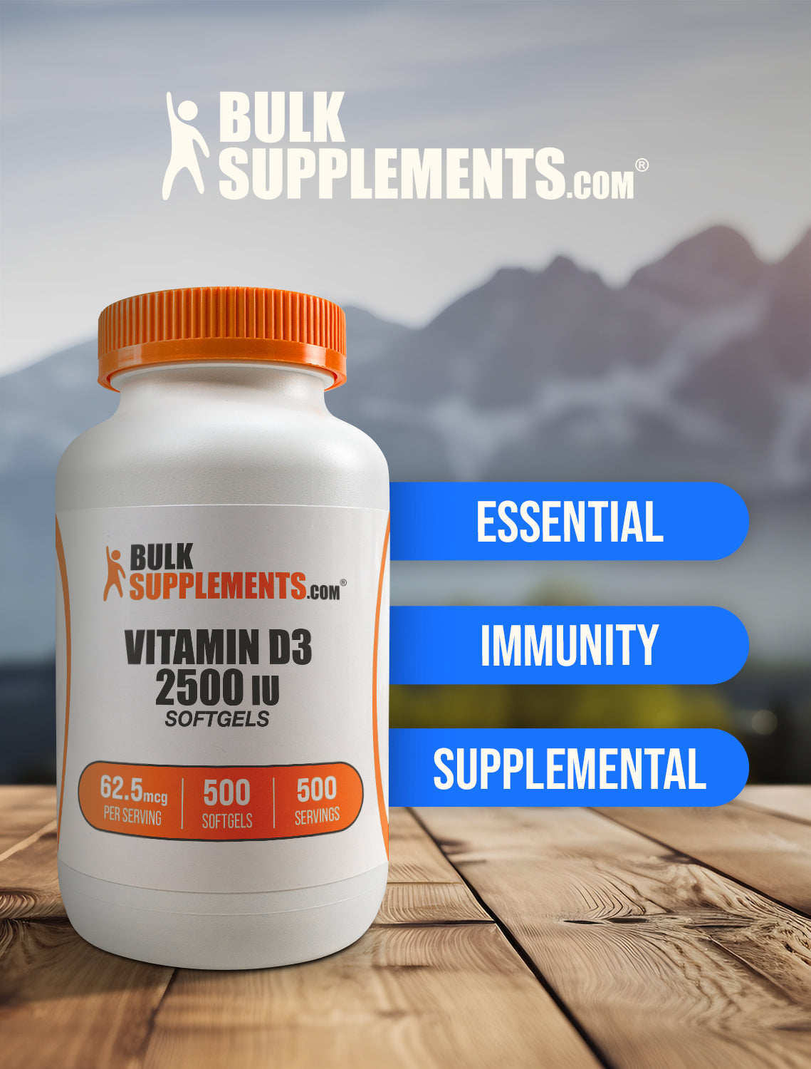 Vitamin D3 Softgels 2500 IU 500 ct keyword image