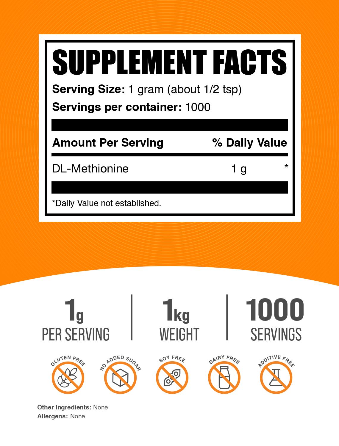 DL-Methionine powder label 1kg