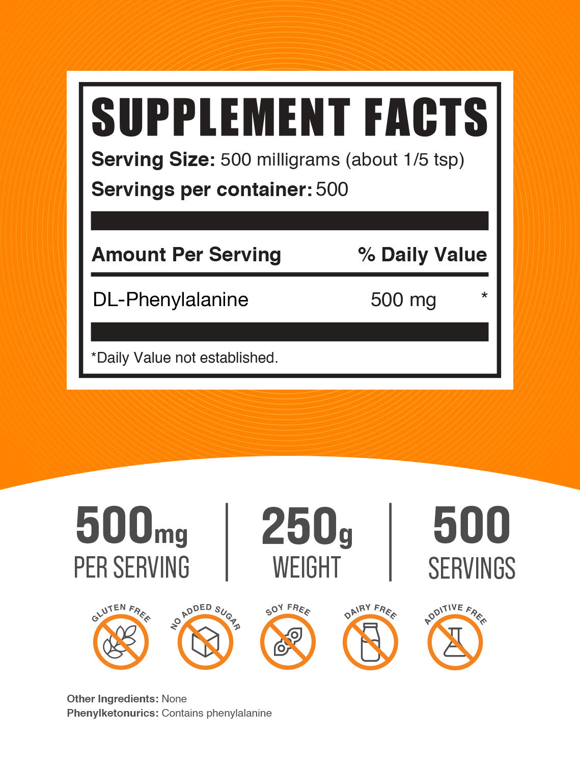 DL-Phenylalanine powder label 250g