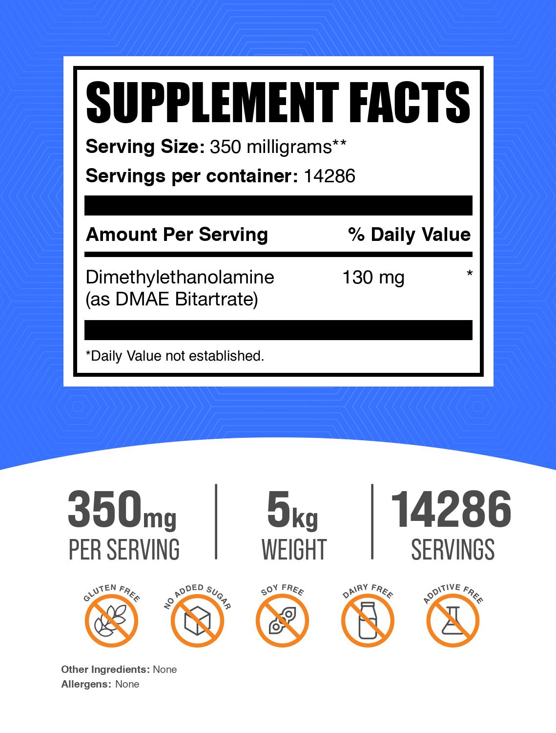 DMAE-Bitartrate powder label 5kg