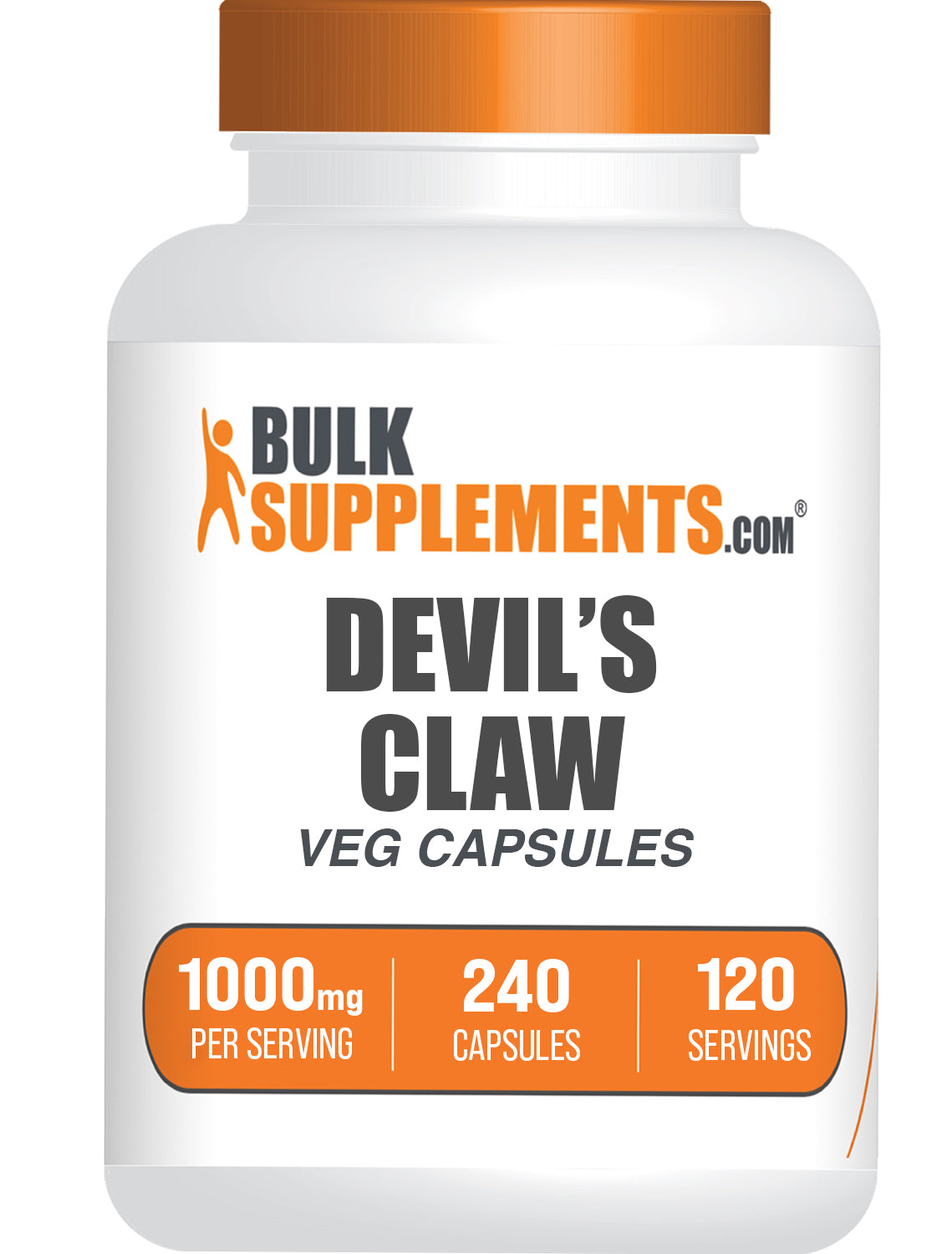 BulkSupplements.com Devil's Claw Extract 240 capsules bottle image