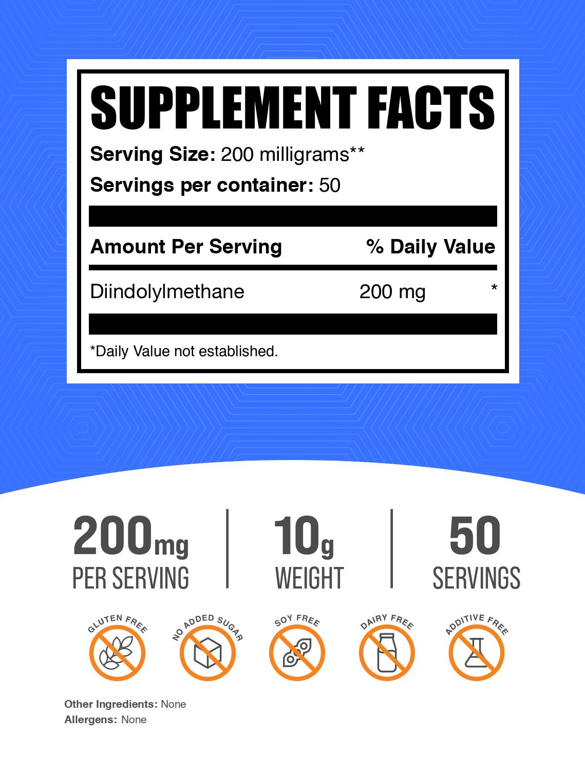 Diindolylmethane (DIM) powder label 10g