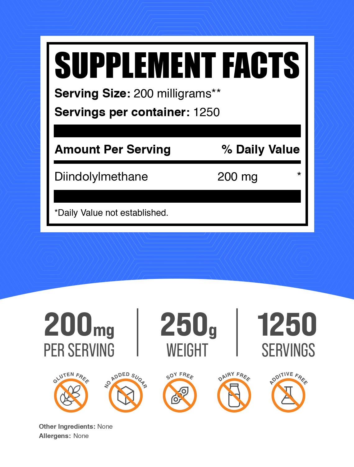 Diindolylmethane (DIM) powder label 250g