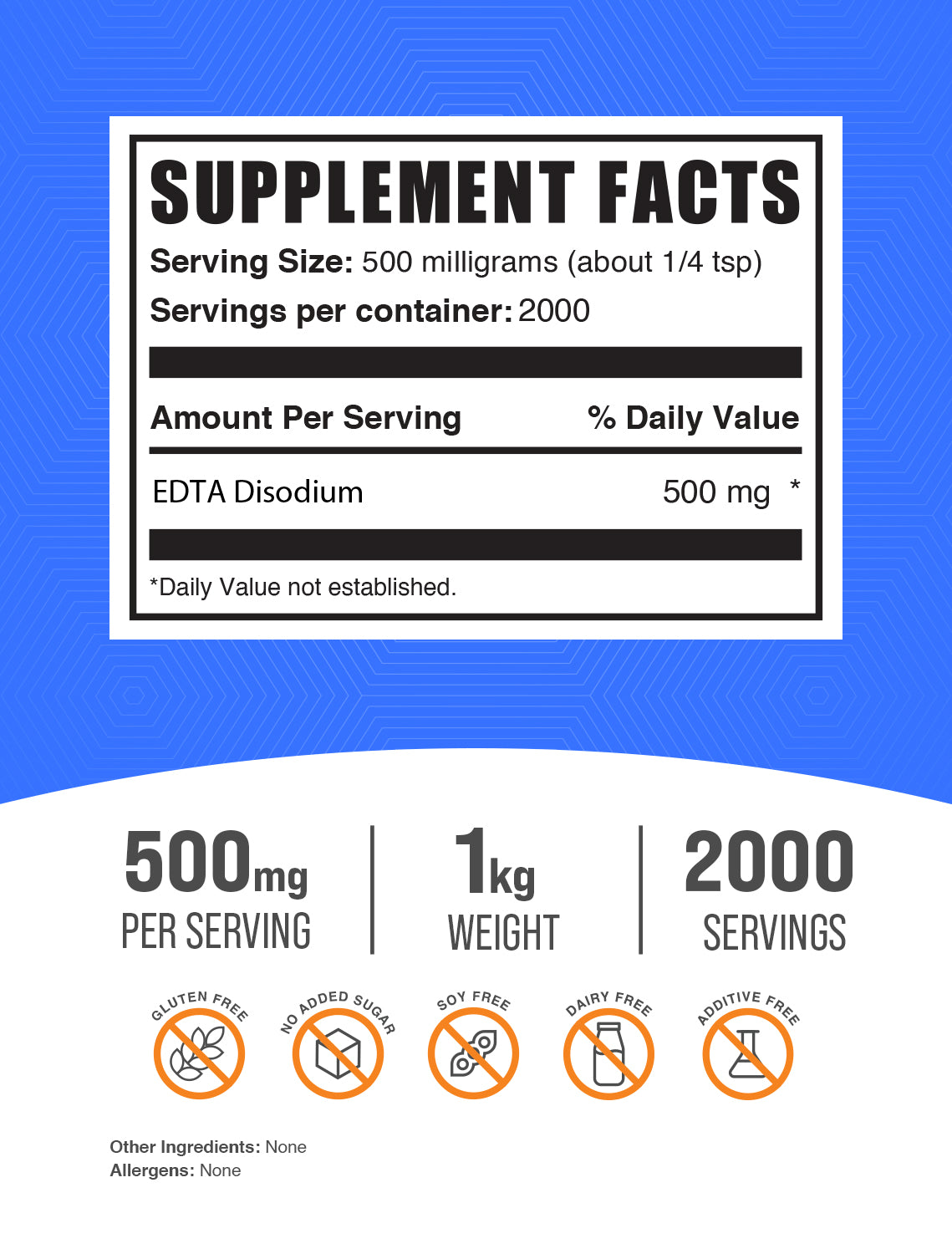 Disodium EDTA powder label 1kg