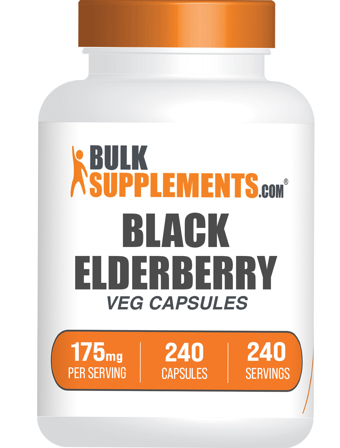 BulkSupplements.com Elderberry Extract 240 capsules bottle image