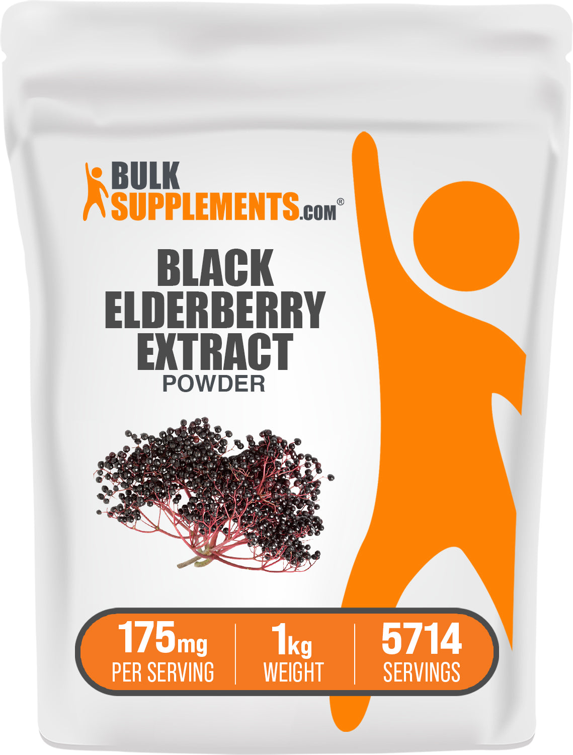 BulkSupplements.com Elderberry Extract Powder 1kg bag image