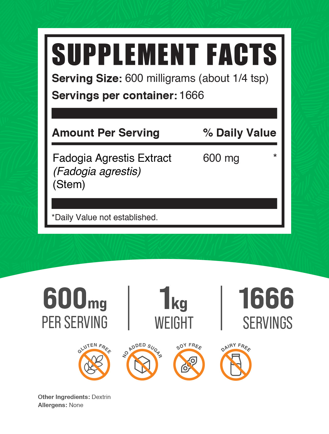 Fadogia agrestis extract powder label 1kg