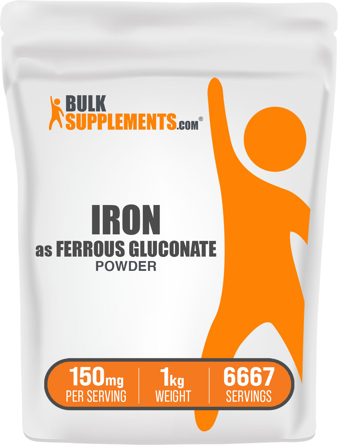 BulkSupplements.com Ferrous Gluconate Powder 1kg bag image