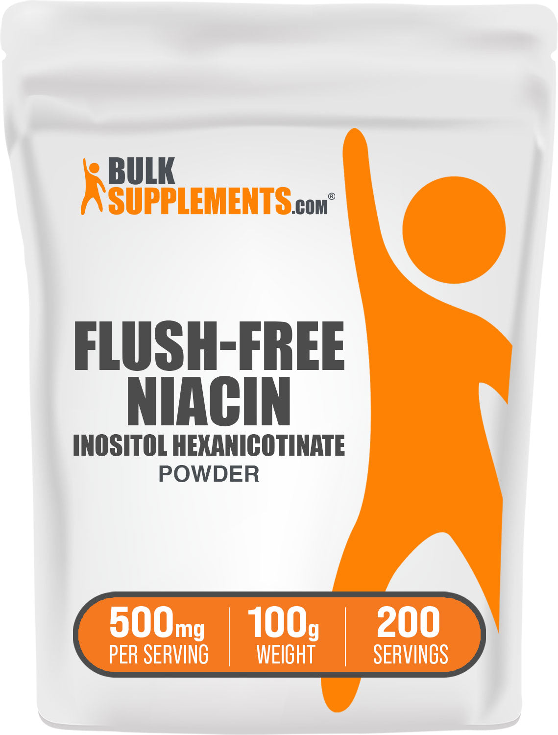 BulkSupplements.com Flush-Free Niacin Powder 100g bag