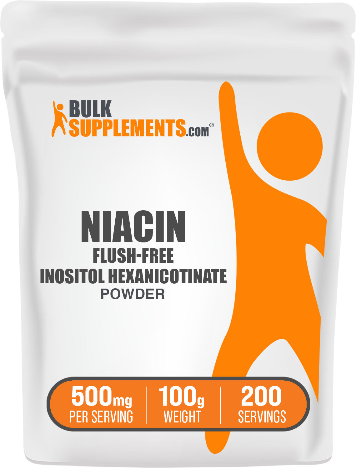 BulkSupplements.com Flush-Free Niacin Powder 100g bag