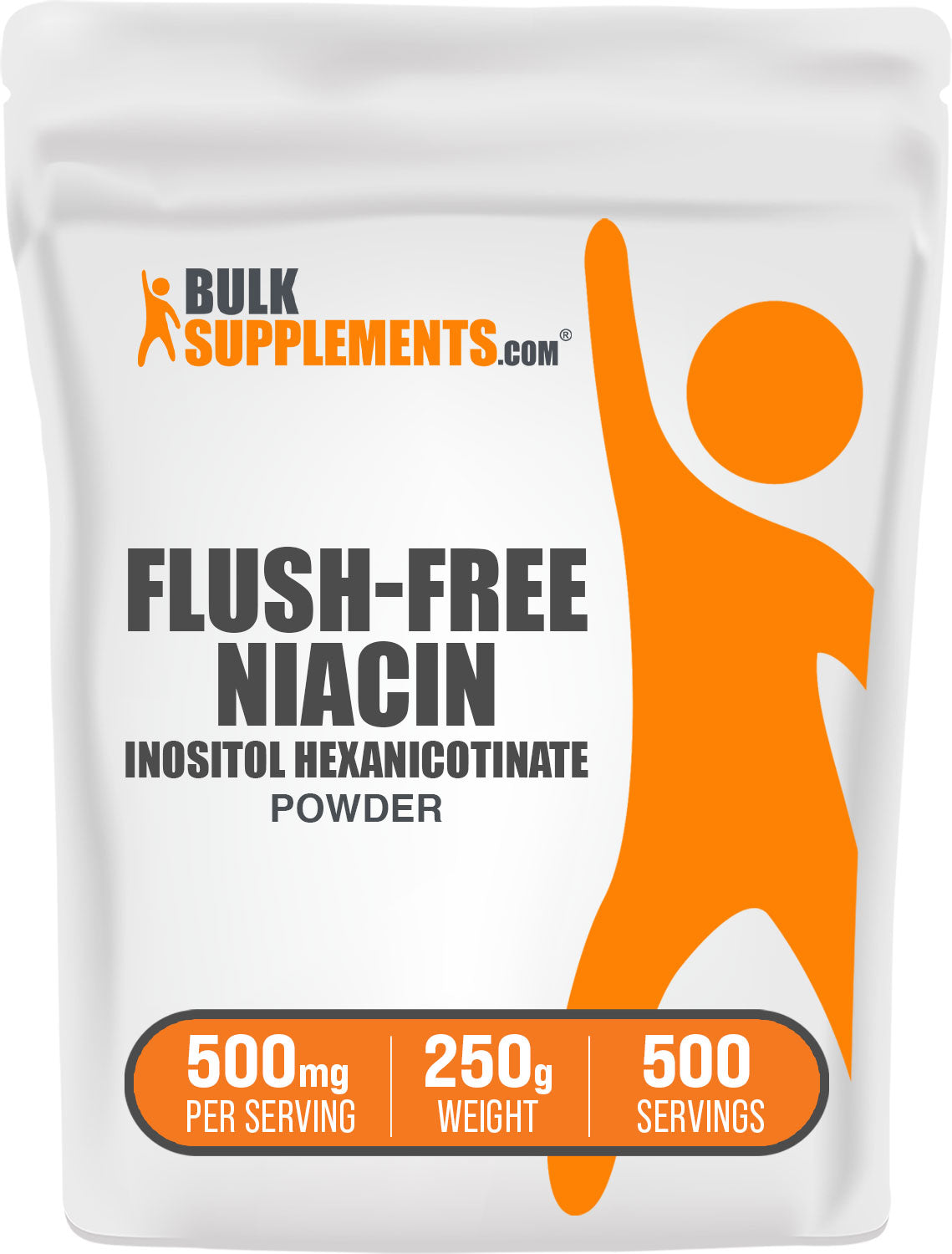 BulkSupplements.com Flush-Free Niacin Powder 250g bag
