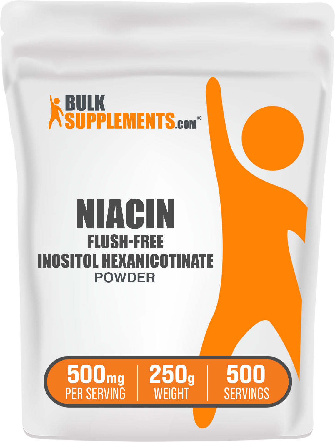 BulkSupplements.com Flush-Free Niacin Powder 250g bag image