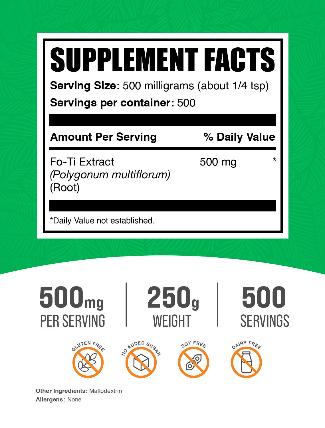 Fo-Ti extract powder label 250g