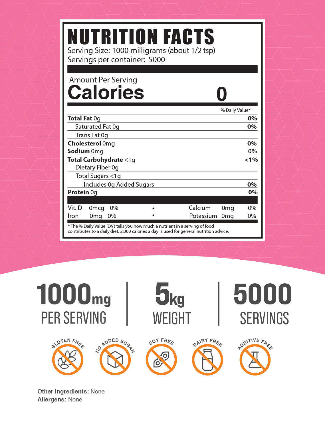 Fructose powder label 5kg