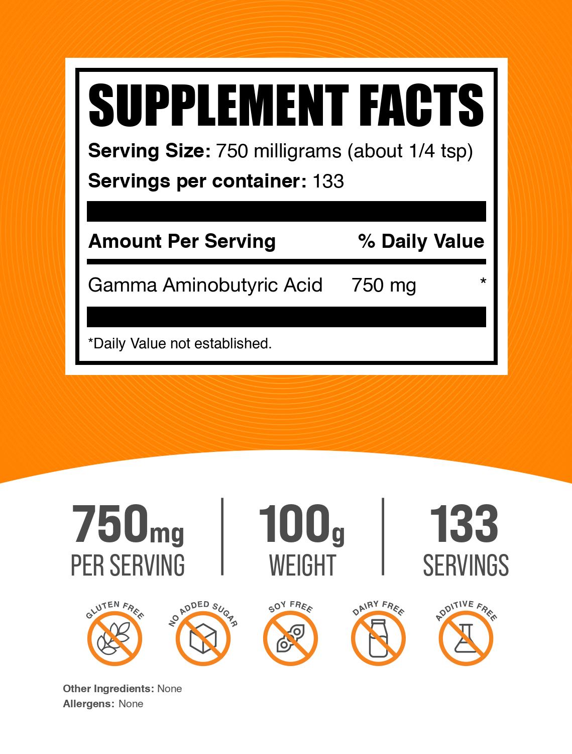 GABA powder label 100g