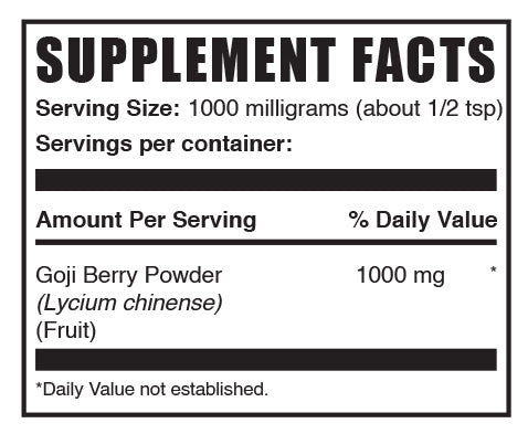 Goji berry powder mini label