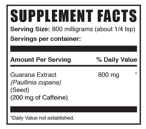 Guarana Extract powder mini label