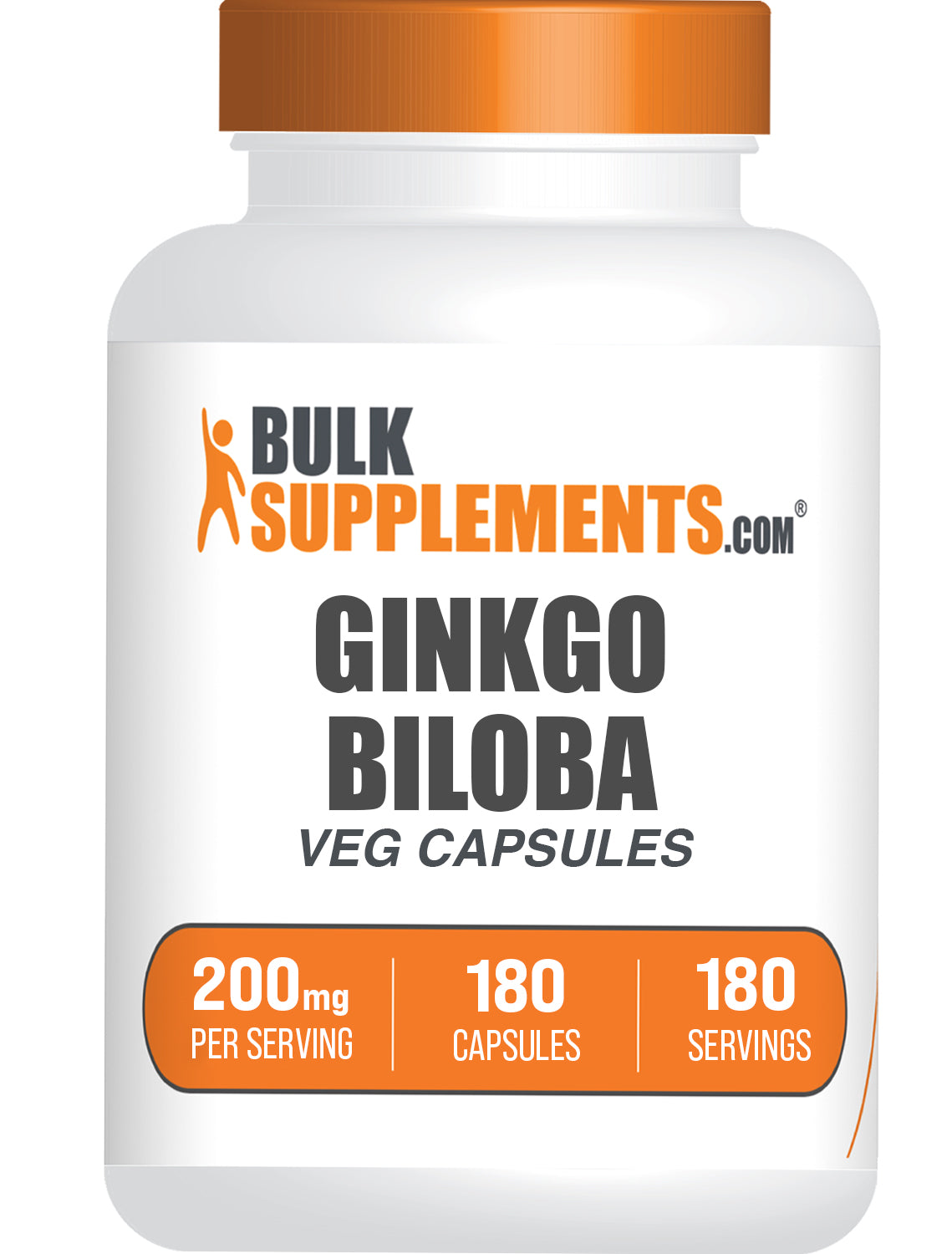 BulkSupplements.com Ginkgo Biloba Extract 180 Capsules bottle image