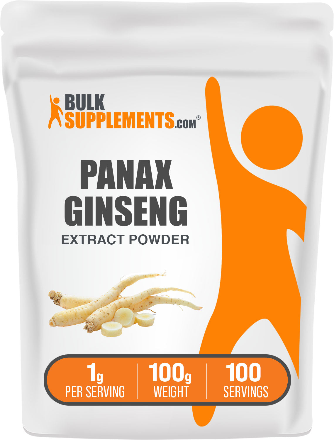 BulkSupplements.com Ginseng Root Extract Powder 100g bag image