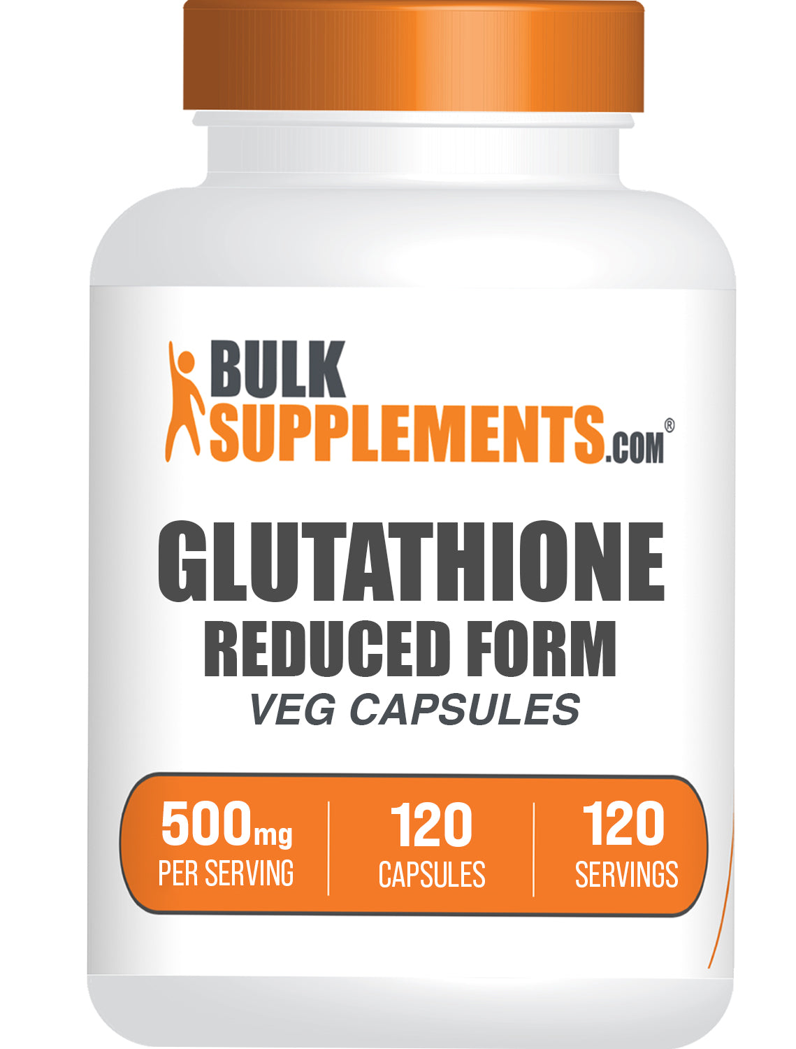 BulkSupplements.com Glutathione Powder (Reduced Form) 120 capsules bottle image