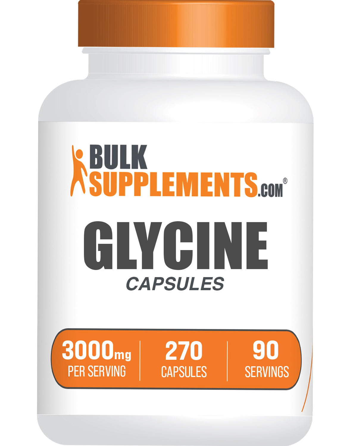 BulkSupplements.com Glycine 270 capsules bottle image