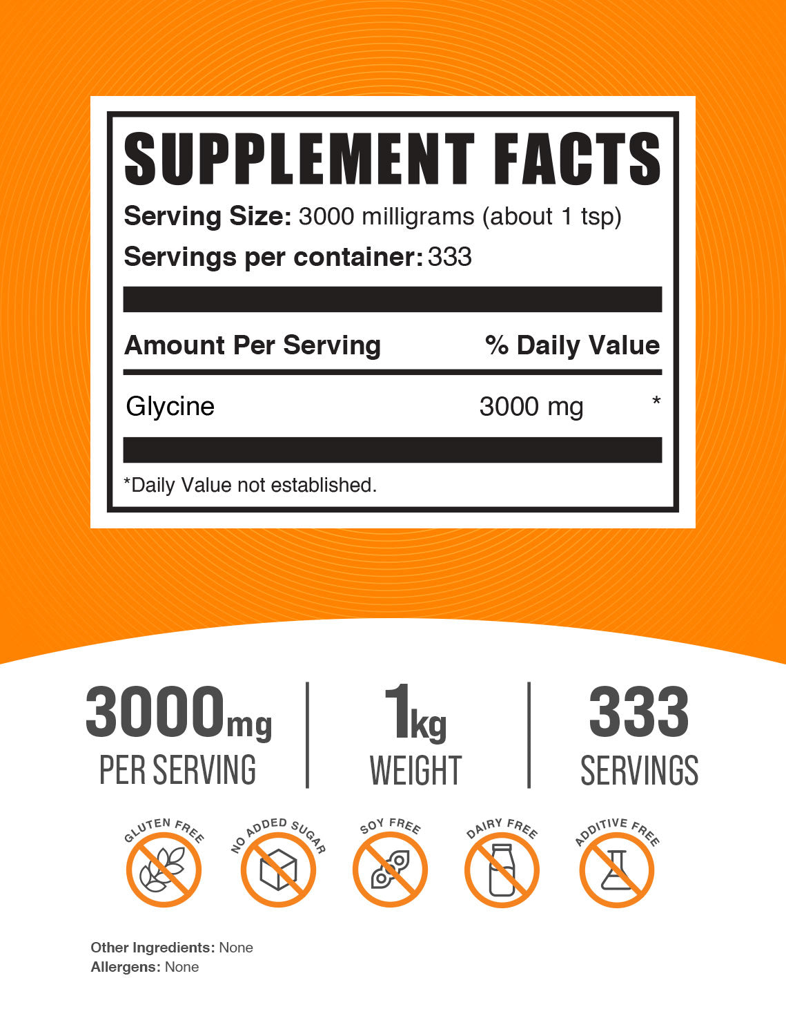 Glycine powder label 1kg