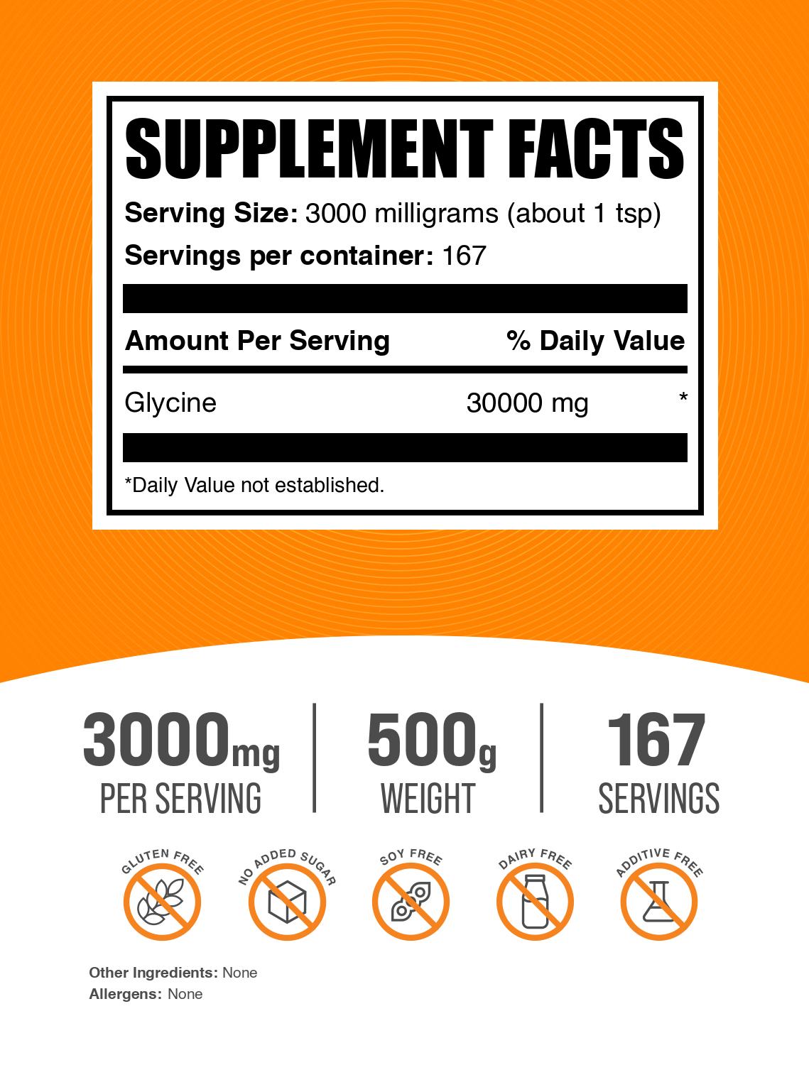 Glycine powder label 500g