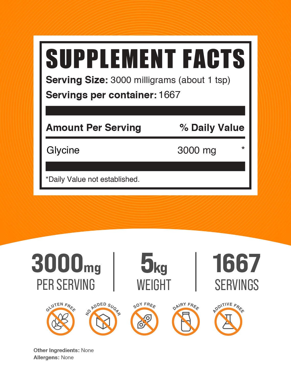 Glycine powder label 5kg