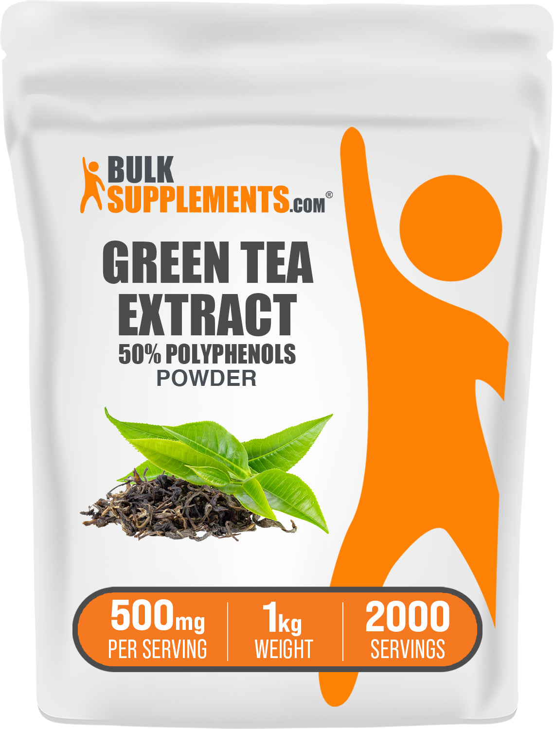 BulkSupplements.com Green Tea Extract (50% Polyphenols) Powder 1kg  bag image