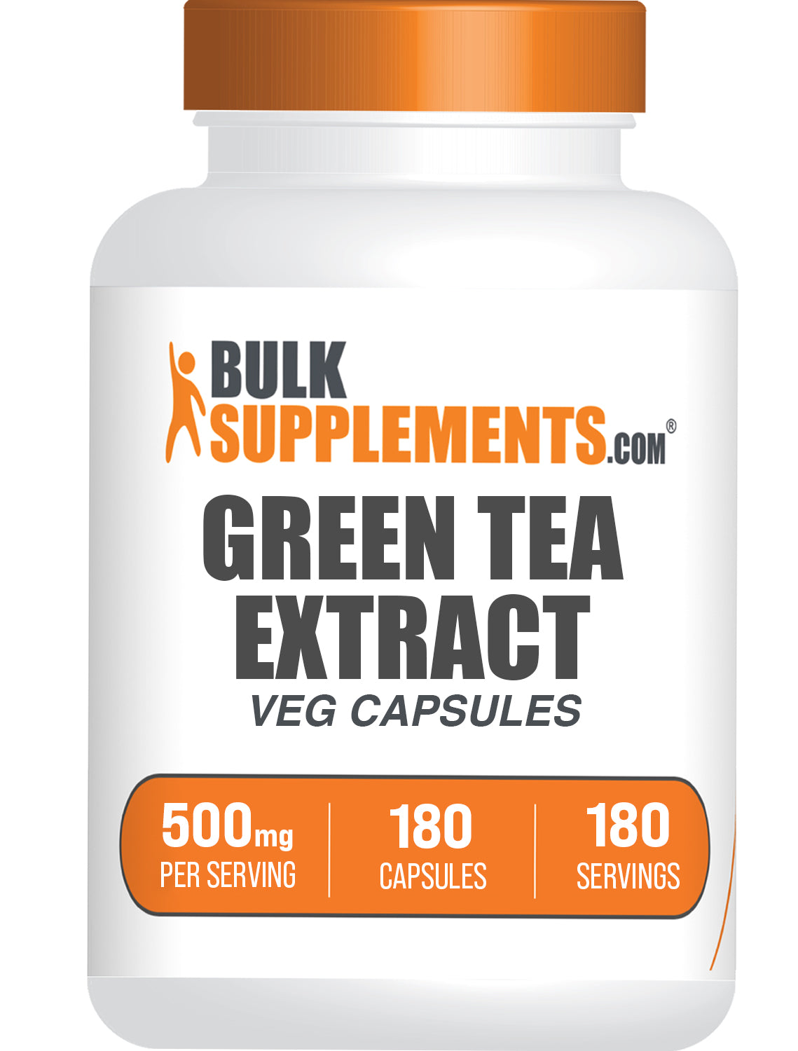 BulkSupplements.com Green Tea Extract 180 capsules bottle image