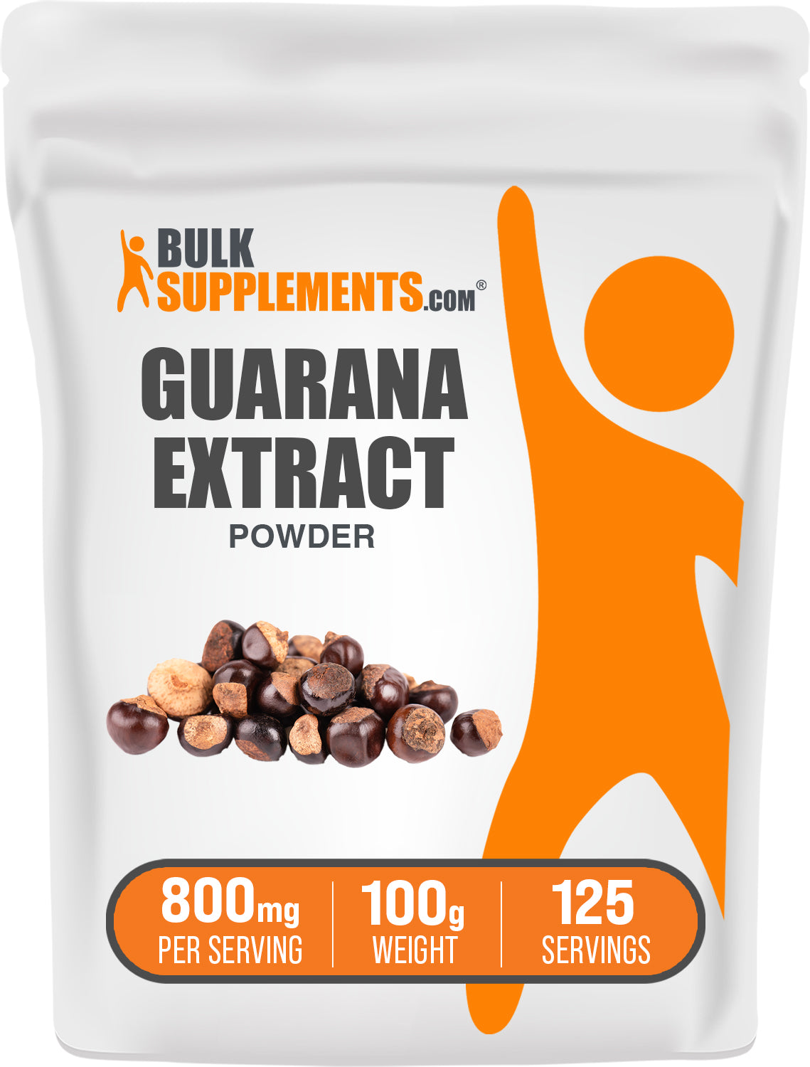 BulkSupplements.com Guarana Extract Powder 100g bag image