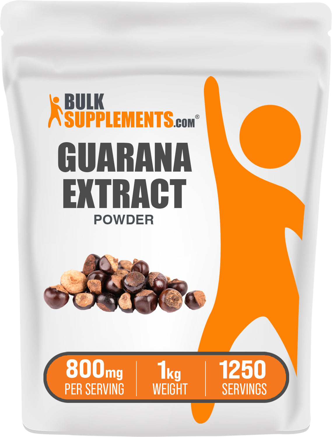 BulkSupplements.com Guarana Extract Powder 1kg bag image