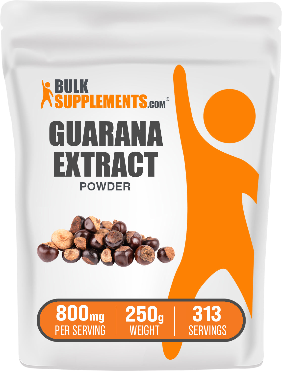 BulkSupplements.com Guarana Extract Powder 250g bag image