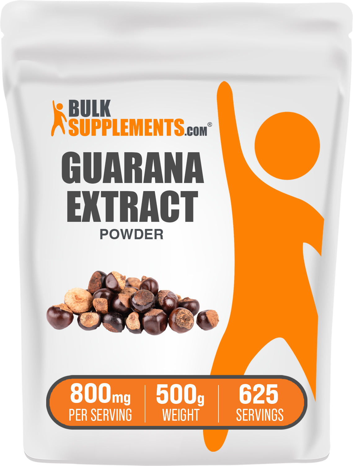 BulkSupplements.com Guarana Extract Powder 500g bag image