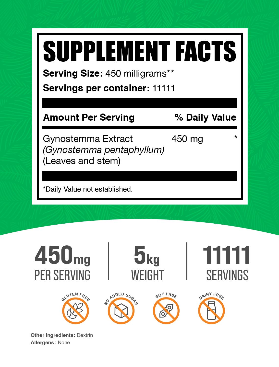 Gynostemma extract powder label 5kg