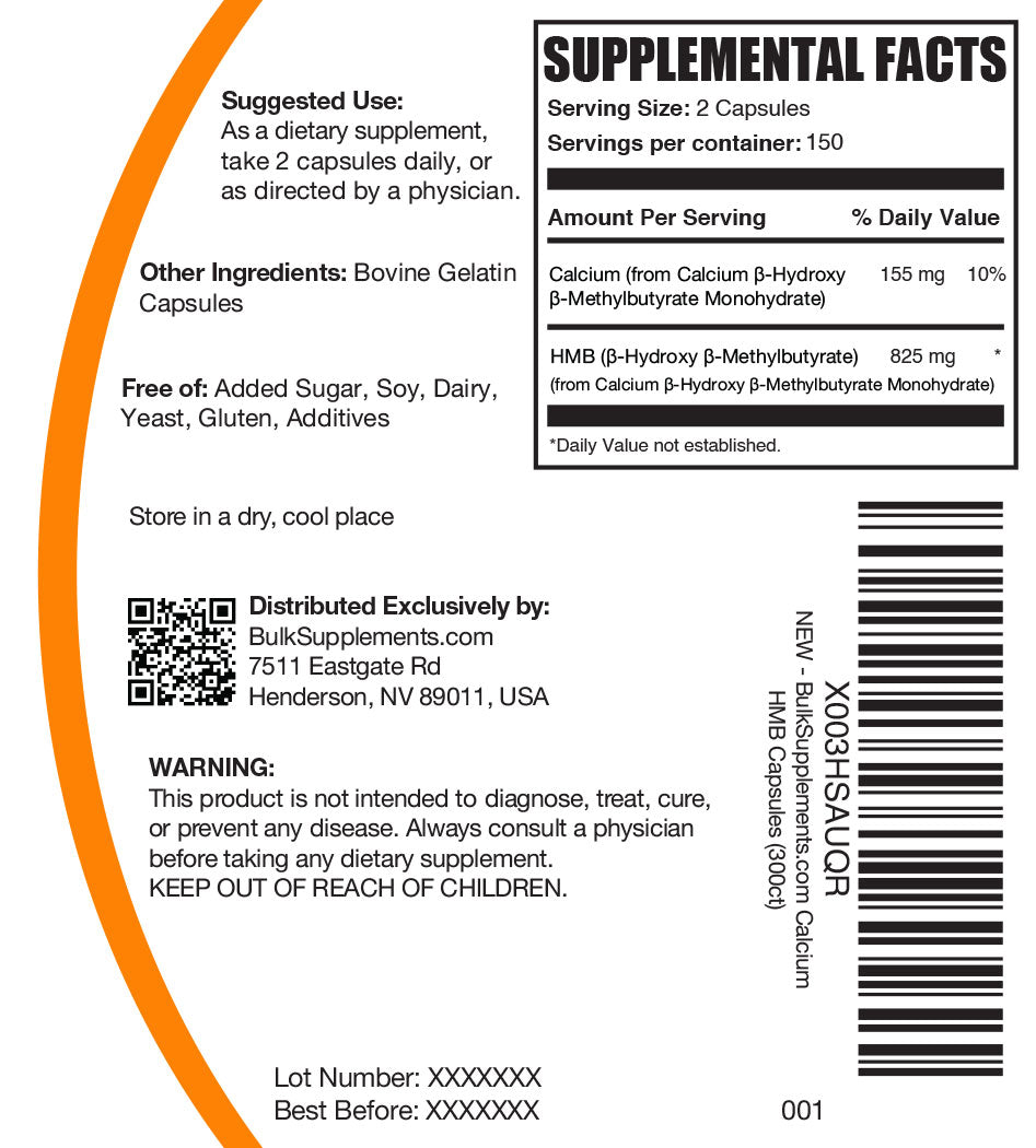 HMB capsules 300 ct label 