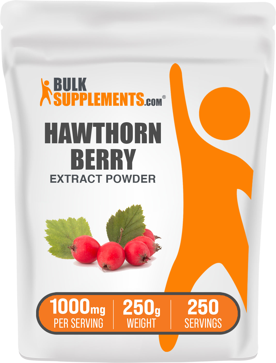BulkSupplements.com Hawthorn Berry Extract Powder 250g bag image