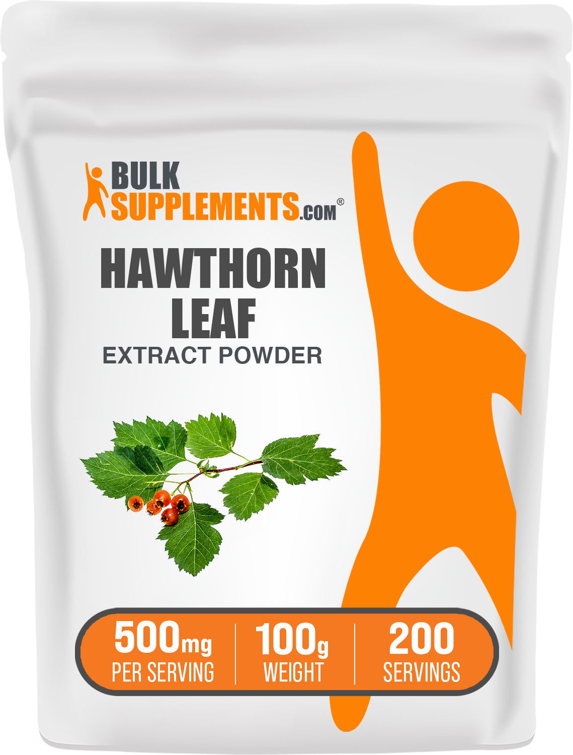 BulkSupplements.com Hawthorn Leaf Extract Powder 100g bag image