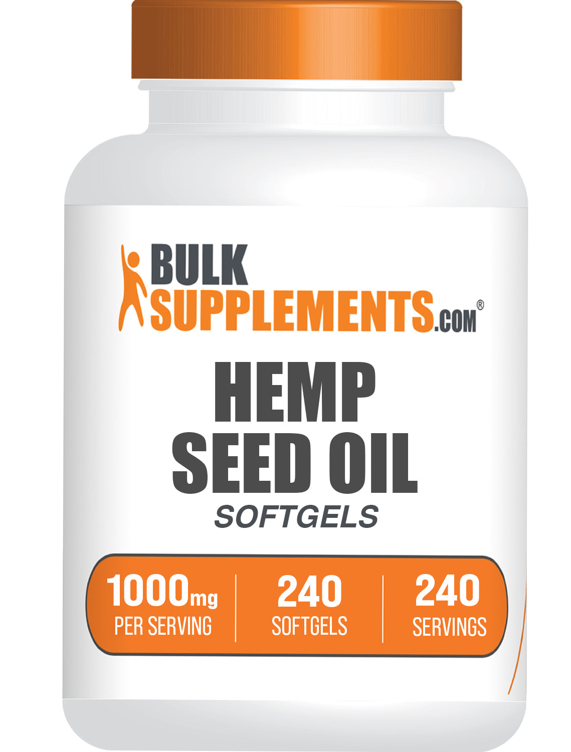 BulkSupplements.com Hemp Seed Oil Softgels 240 ct bottle