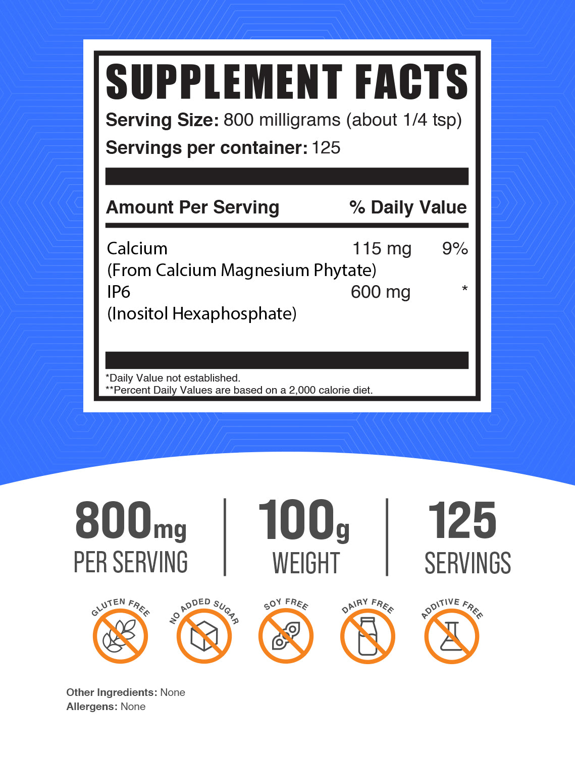 IP6 (Inositol Hexaphosphate) powder label 100g