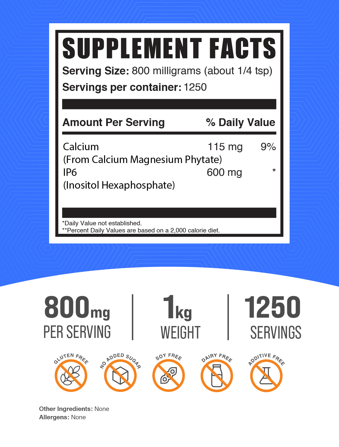 IP6 (Inositol Hexaphosphate) powder label 1kg